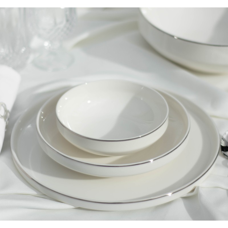 Assiettes Plates Service Assiette Porcelaine - Lot Assiette de Table 6  Personnes pour Servir - 25,4 cm