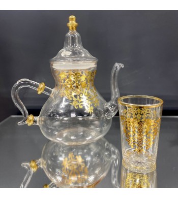 Lot de 12 verres en verre pour thé marocain lagrimas grande : :  Cuisine et Maison