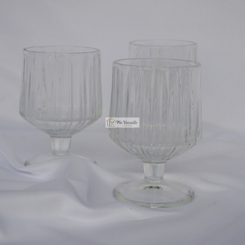 Set de 6 verres à pied strié