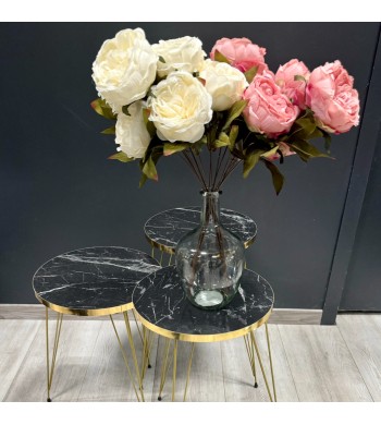 Set de 3 tables d’appoint Black Marble