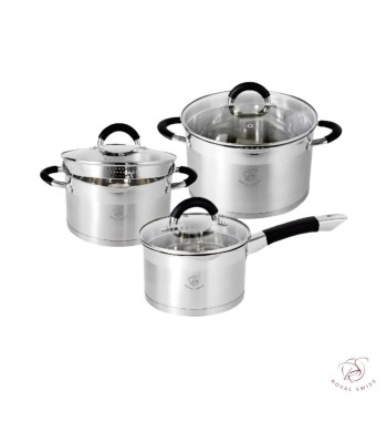 Set de 3 casseroles avec passoire intégrée - Sauce pan induction