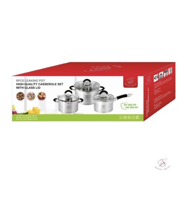 Set de 3 casseroles avec passoire intégrée - Sauce pan induction