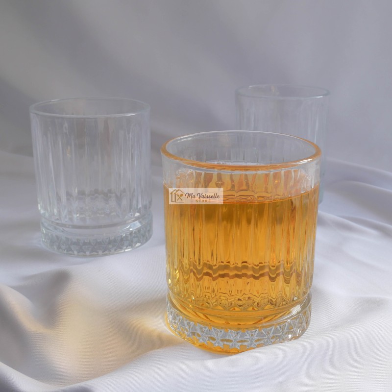 Lot de 6 verres à Eau strié Cristal 217ml