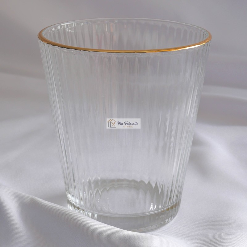 Set de 6 grands verres verres liseré doré