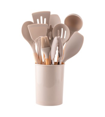 Set d'ustensiles de cuisine Cheffinger beige 12 pièces