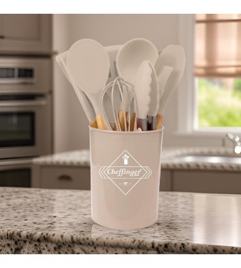 Set d'ustensiles de cuisine Cheffinger beige 12 pièces