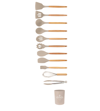 Set d'ustensiles de cuisine Cheffinger beige 12 pièces