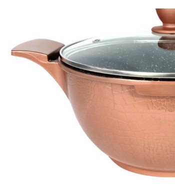 Batterie de cuisine 6 pièces Cheffinger bronze avec revêtement marbre