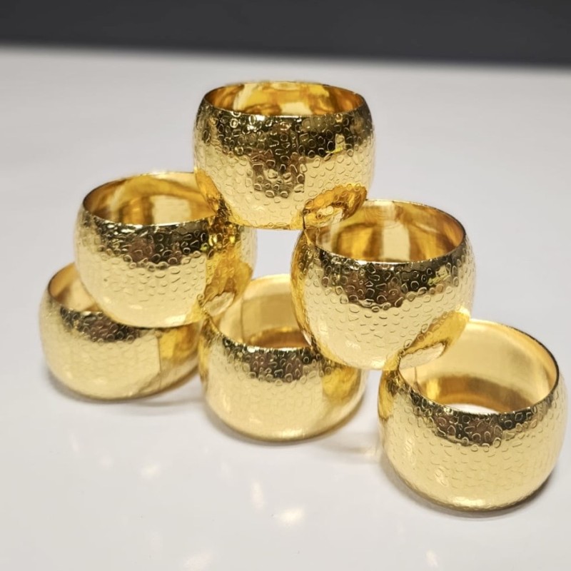 Set de 6 anneaux de serviettes Gold Ring