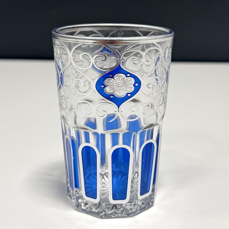 Set de 12 verres à thé Cristal Tradition Bleu