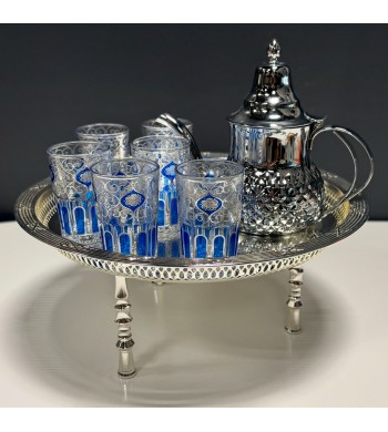 Set de 12 verres à thé Cristal Tradition Bleu