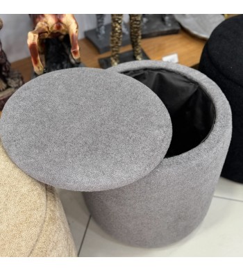 Pouf tabouret avec coffre de rangement velours