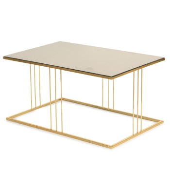 Table basse rectangulaire en verre Elya