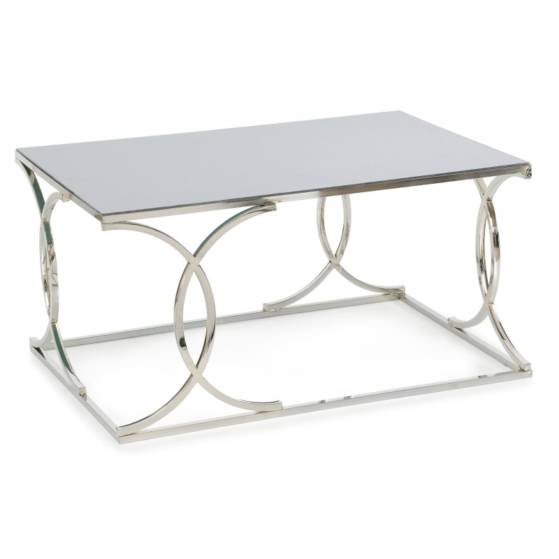 Table basse rectangulaire en verre Rhea