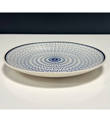 Assiette à dessert en céramique 23cm motif Line bleu