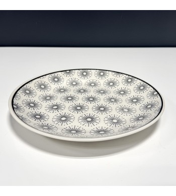 Assiette à dessert en céramique 23cm motif Stars noir